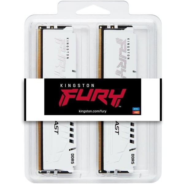 DDR5-minne - KINGSTON - FURY Beast White EXPO - 32 GB (2 x 16 GB) - 6000 MHz - CL30