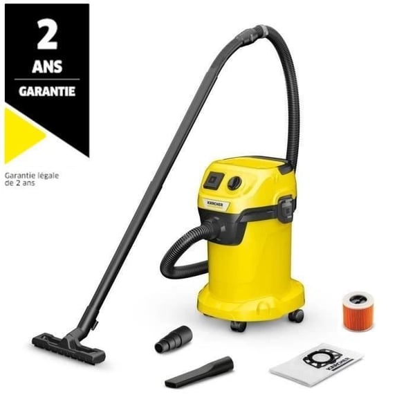 V�d- og t�rst�vsuger KARCHER WD 3 P V-19/4/20 - Polypropylentank 19 L - 1000W (b�rbar stikkontakt)