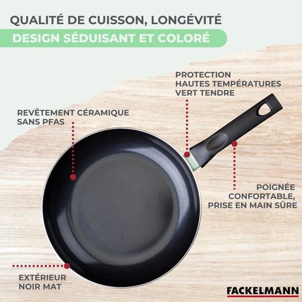 2 paistinpannun setti - FACKELMANN - Brandao - Keraaminen tarttumaton - 24 ja 28 cm