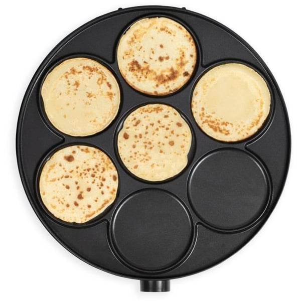 Vendbar pandekagemaskine - LIVOO - DOP247 - 1500W - Vendbar plade: 1 x �33 eller 7 x �10 cm - Non-stick - Justerbar termostat