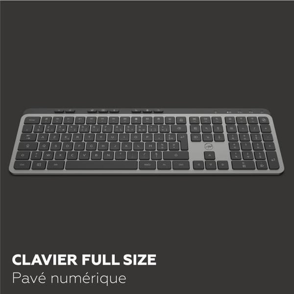 Tr�dl�st tastatur - Flade taster - MOBILITY LAB - KP450W - AZERTY - FR - Multiforbindelser - Sort