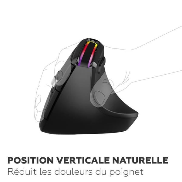 Ergonominen hiiri - Langaton - MOBILITY LAB - ML314259 - Musta