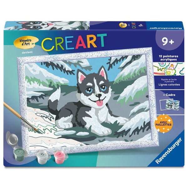 Ravensburger � CreArt Kids 18x24cm � Maalaa numeroiden mukaan � Lumihuski � Maalaa numeroiden mukaan -setti � Ik� 7+ � 12023226