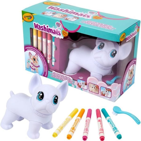V�ritys - CRAYOLA - Washimals Jumbo Dog - J�ttil�inen pest�v� koira personoitavaksi! 3 vuotiaat