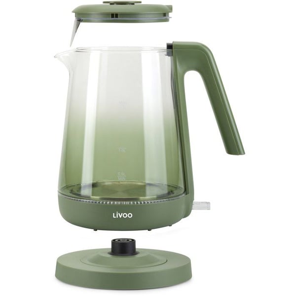 Vattenkokare - LIVOO - DOD216V - 2200 W - 1,7 L - Glas / Grön