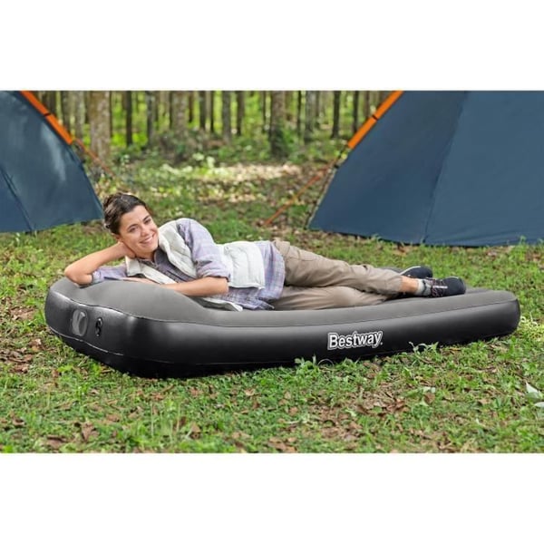 Uppblåsbar madrass - BESTWAY - 671BQ - Tritech Twin - 1 person, integrerad USB-pump, 1,88 mx 99 cm x 30 cm