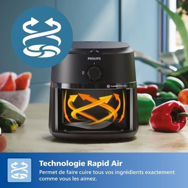 PHILIPS AirFryer NA120/00 �ljyt�n rasvakeitin - 4,2 litran tilavuus - 12 kypsennysohjelmaa - 1500 W