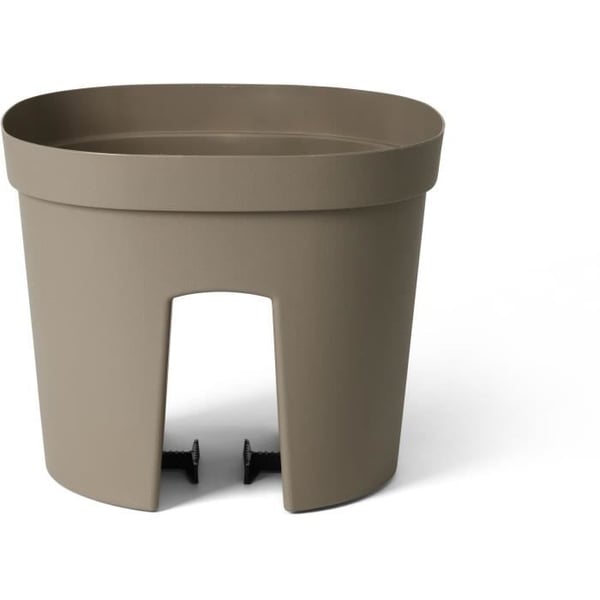 Balustradkruka - GARDEN ID Smile - Taupe 30 cm - Anpassar sig till alla balustrader - Vattenreserv - återvunnet och 100 % återvinningsbart