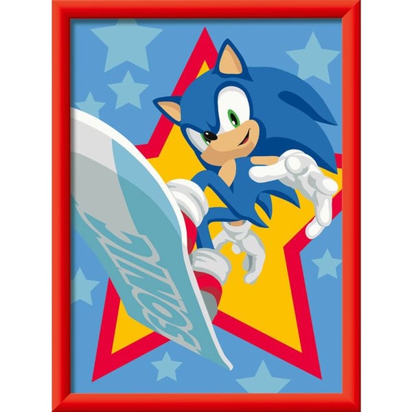 Ravensburger � CreArt Kids 18x24cm � Maalaa numeroiden mukaan � Sonic � Maalaa numeroiden mukaan -setti � Ik� 7+ � 12023230