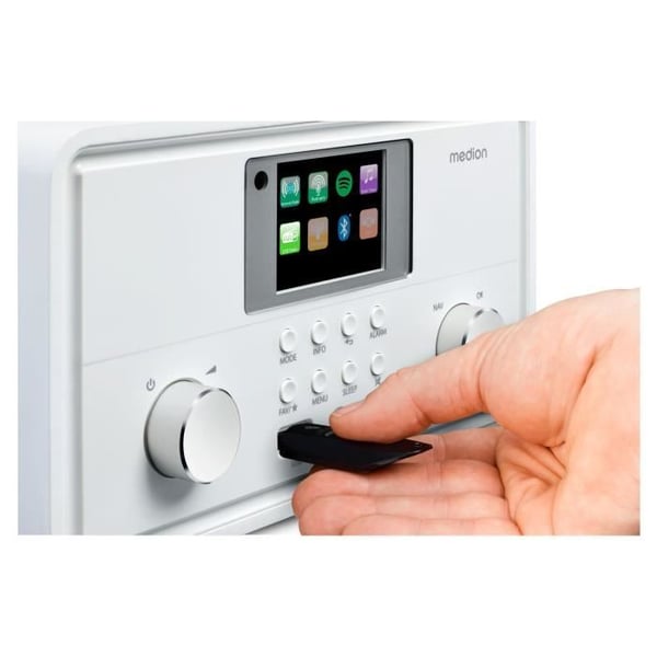 Internetradio - MEDION - DAB - Bluetooth - 2x10W RMS - Valkoinen
