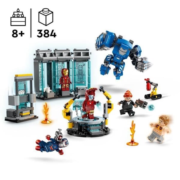 LEGO Marvel 76315 Iron Man Laboratory: Hall of Armor - Leget�j til drenge, 8 �r gammel