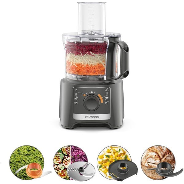 KENWOOD FDP31.020GY monitoimirobotti - 2 nopeutta + pulssi - 800 W - 2,1 litran kulho + tarvikkeet