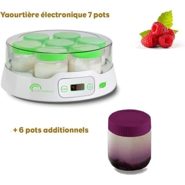 Jogurttikone - LITTLE BALANCE - Digitaalinen - 7 kattilaa + 6 ylim��r�ist� kattilaa