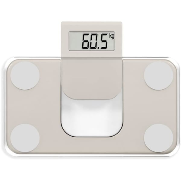 Mini elektronisk vægt - LIVOO - DOM532C - Maks. 180 kg - LCD - Hærdet glas - Automatisk tænd/sluk - Creme