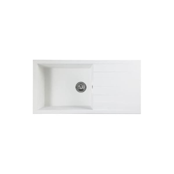 STRADOUR CUBE indbygget vask, i SMC WHITE UNI - 17, 1 sk�l, st�rrelse 100 * 50 cm, manuelt affald