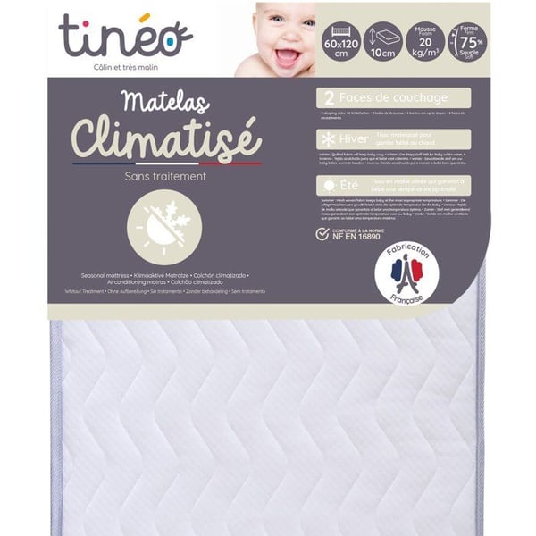 TINEO Luftkonditionerad madrass 60x120x10