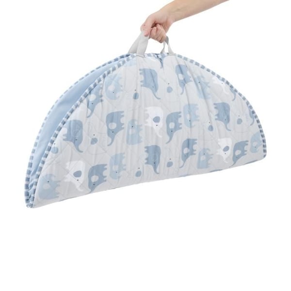 INGENUITY Cosy Spot Elephant -kokoontaitettava vauvan leikkimatto, k��nnett�v� tyyny, puinen leikkikaari, peili ja vauvan sensoriset lelut