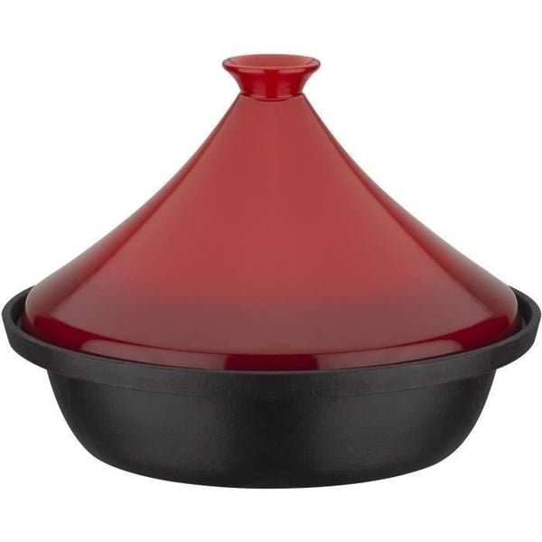 Solid st�bejern tagine - GSW - 30 x 22 cm - Keramisk l�g - Induktion - R�d Solid st�bejern tagine - GSW - 30 x 22 cm - Keramisk l�g - Induktion - R�d