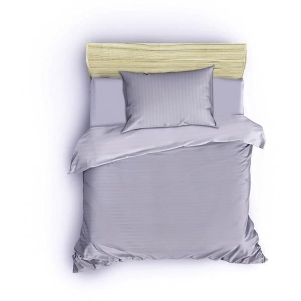 Bäddset - 1 påslakan 220 x 240 cm + 2 örngott 60 x 60 cm - 80% bomull, 20% polyester - Grå