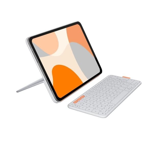 Tastaturcover - Logitech - Flip Folio - Til iPad og iPad Air 11-tommer (M4 og M5) (M2 og M3) (5. generation - 2024) - Lysegr�