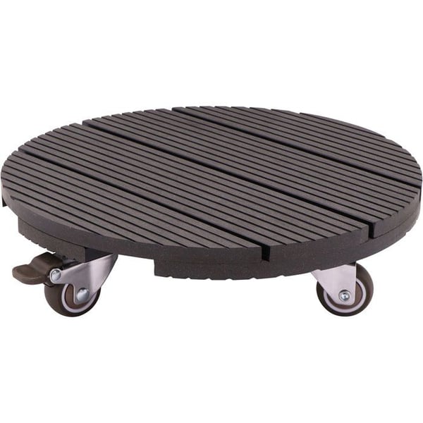 Plantepotteholder med hjul - NATURE - WPC H7,5 x Ø30 cm - 4 hjul - Antracit