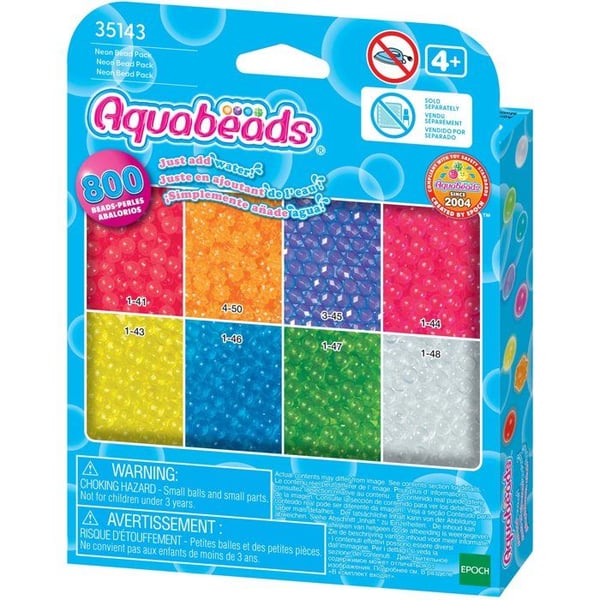 Neonperle refill - AQUABEADS - 800 perler - Fra 4 �r