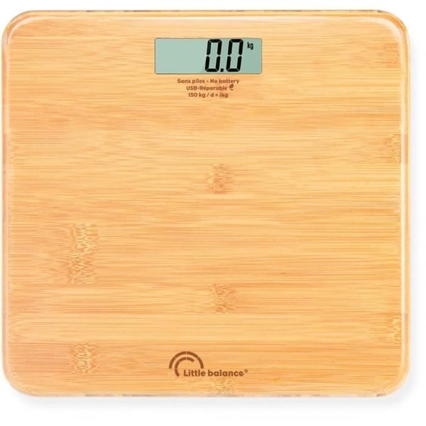 Personvægt - LITTLE BALANCE - 8745 - USB-reparerbar - 150 kg / 100 g - Min bambus