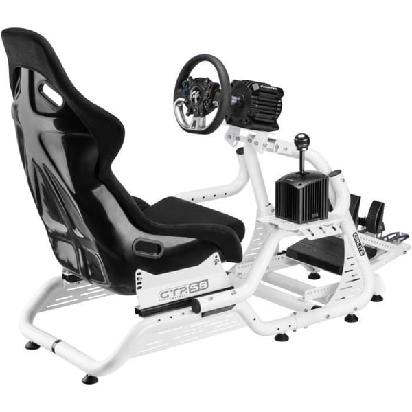 Simracing & Flightsim Support - OPLITE - Til GTR S8 Full Force Cockpit - Hvid - Kompatibel med h�ndbremse, gearkasse, joystick