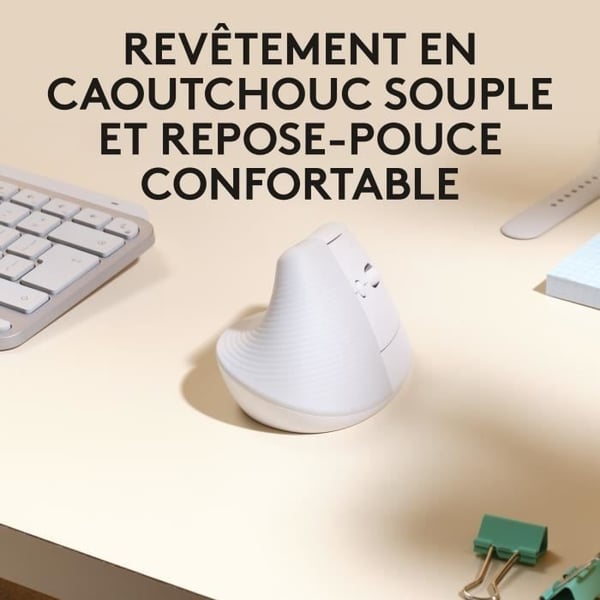 Logitech - Lyftmus för Mac - trådlös ergonomisk - vit