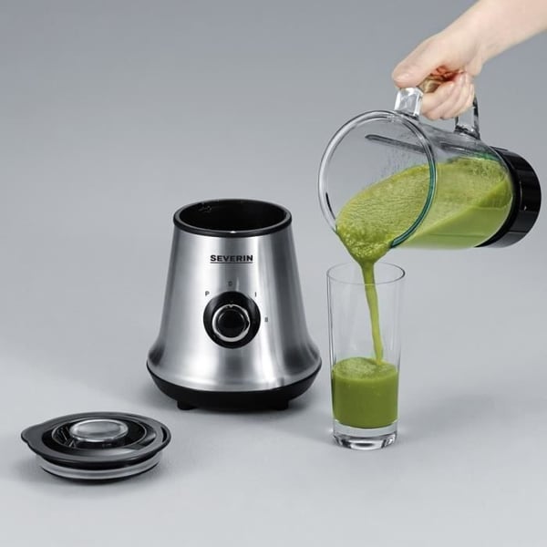 SEVERIN SM3737 Klassisk blender med Mix & Go n�ringsudtr�k - Rustfrit st�l