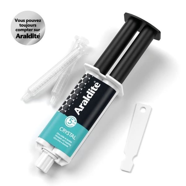 Tvåkomponents epoxilim - CYANOLIT - Araldite - Kristall - 24 ml - Transparent - Hög hållfasthet - Idealisk för diskreta monteringar