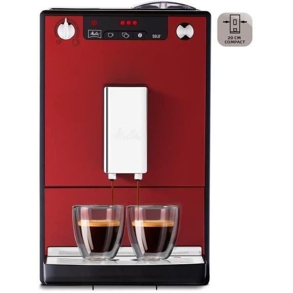 MELITTA E950-104 Automaattinen espressokone Caffeo Solo -hiomakoneella - punainen