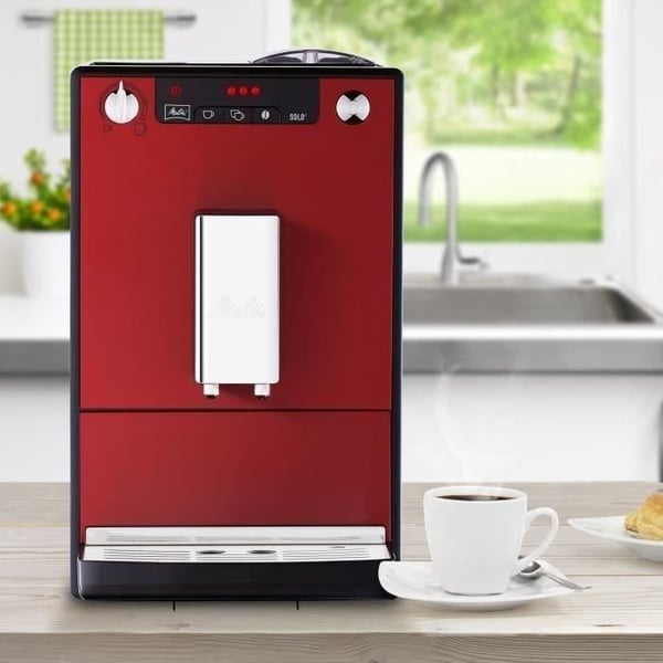 MELITTA E950-104 Automaattinen espressokone Caffeo Solo -hiomakoneella - punainen