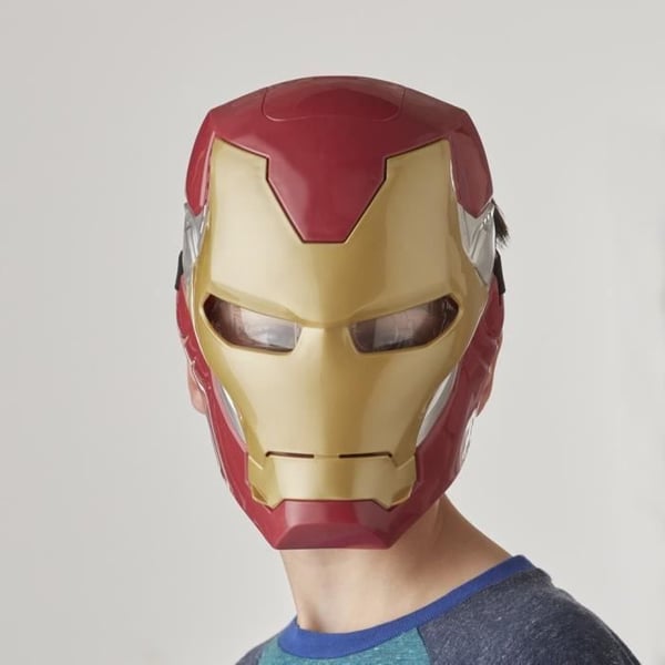 Iron Man elektronisk maske med bevægeligt visir, med lyseffekter, For børn at klæde sig ud som deres yndlingshelt, Fra 5
