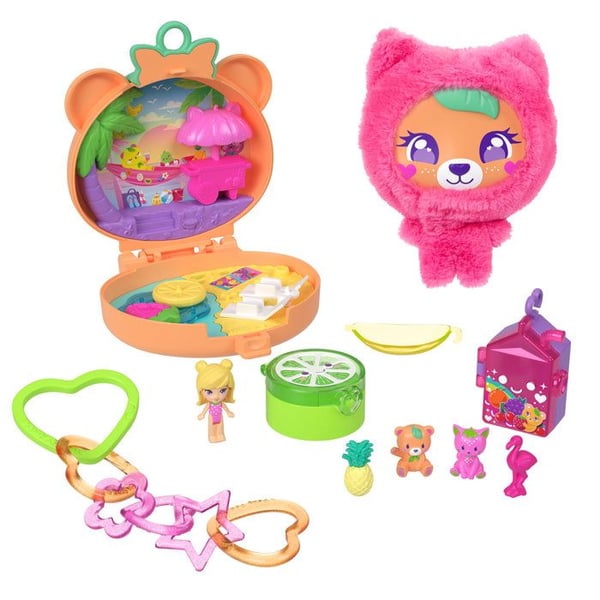 Polly Pocket -leikkisetti - MATTEL - JKC79 - Irrotettava pehmolelu - Keinuva riippumatto - Kannettava avaimenper�