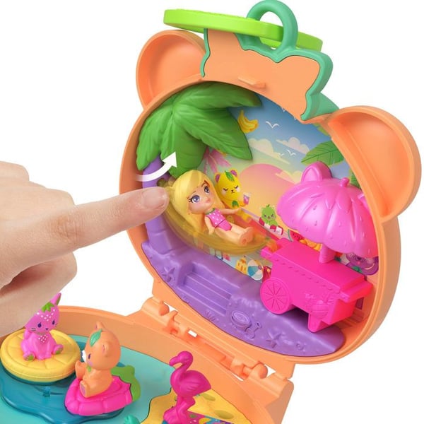 Polly Pocket -leikkisetti - MATTEL - JKC79 - Irrotettava pehmolelu - Keinuva riippumatto - Kannettava avaimenper�