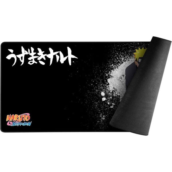 Gaming musemåtte - KONIX - Naruto Shippuden - XXL 90 x 46 cm - Skridsikker gummibase - Sort