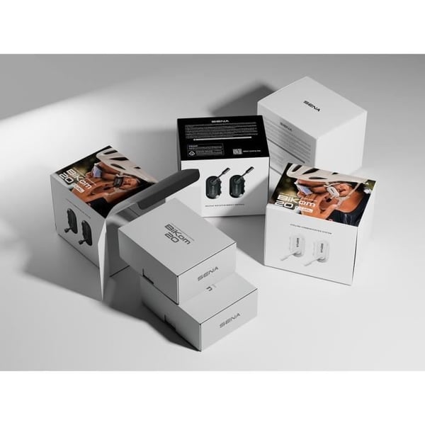 Headset - SENA - Bikom 20 duo - Bluetooth - Mikrofon - 800 m r�kkevidde - 7 timers batterilevetid - USB-C - x 2 - Sort