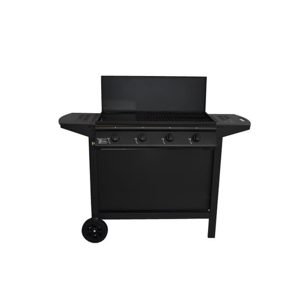 Kaasugrilli - GRILL GARDEN - Musta - 4 poltinta - Suojakannella - Pietsos�hk�inen sytytys