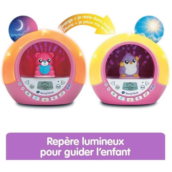 VTECH - STORY'CLOCK - MIN BERÄTTARE ROSA VÄCKARKLOCKA - Rosa