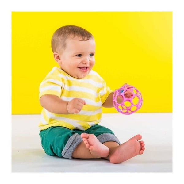 BRIGHT STARS Oball -helist�pallo, helppok�ytt�inen, BPA-vapaa vauvanlelu, vaaleanpunainen, vastasyntyneille +