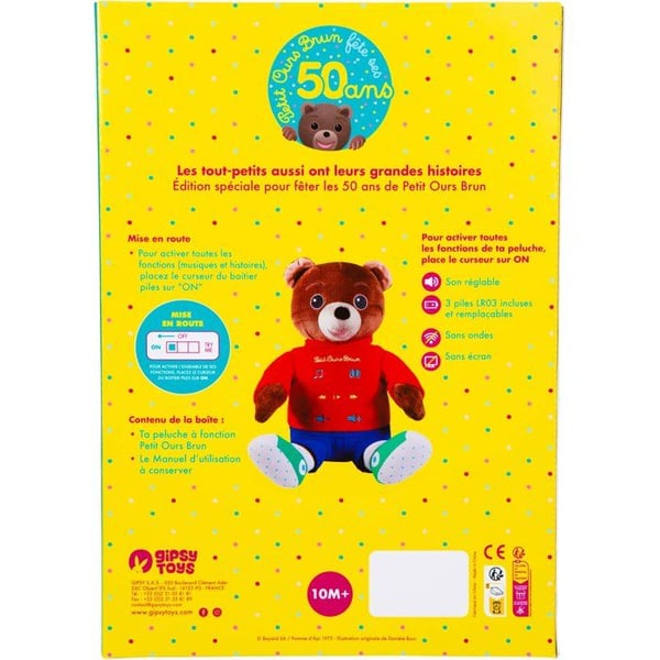 Lilla Bruna Björnen Musikalisk Plysch - GIPSY TOYS - Berättare 28 cm