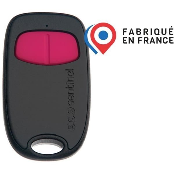 2-kanals fjernbetjening - SCS SENTINEL - SimplyControl - Fuchsia, r�kkevidde 40m, frekvens 433,92 MHz, CR2032 lithium batteri inkluderet