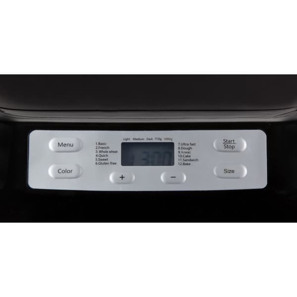 DOMO - Automatisk br�dmaskine - B3974 - 12 programmer - Timer programmerbar op til 13 timer - Sort