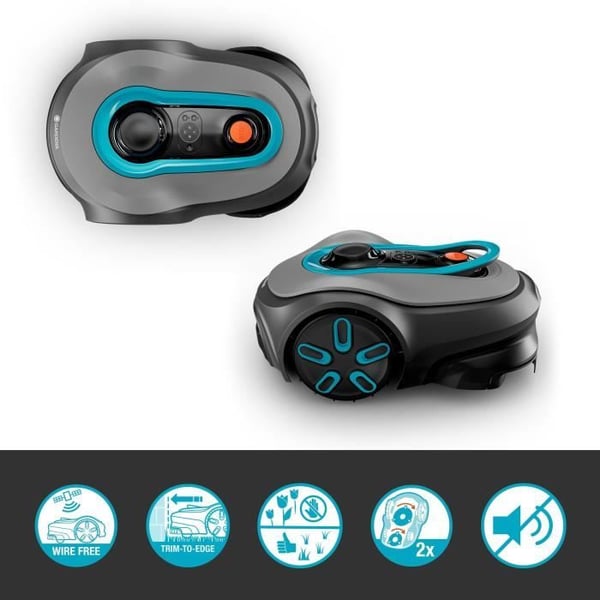 Robottiruohonleikkuri - GARDENA - Smart SILENO Free 1200 - Ilman rajauskaapeleita - Pinta-ala 1200 m� - Sis�lt�� smart Gatewayn
