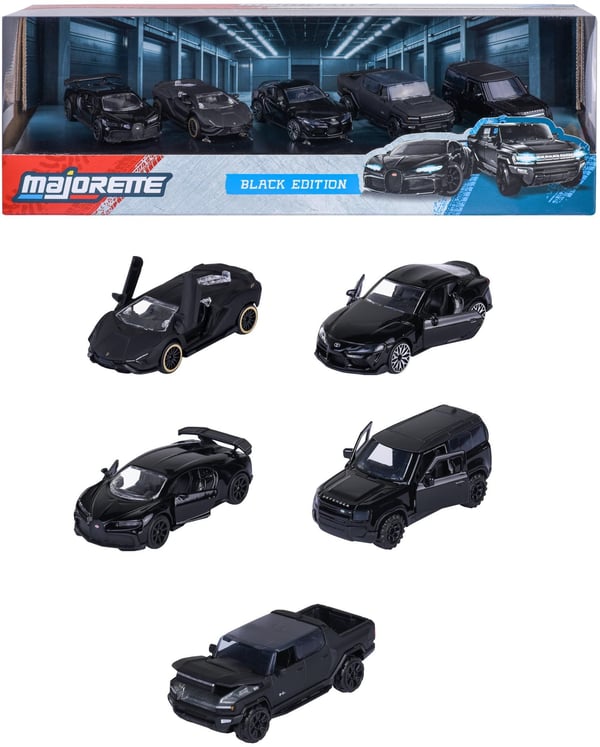 MAJORETTE - Majo Black Edition 5 kpl lahjapakkaus - 3-vuotiaasta alkaen