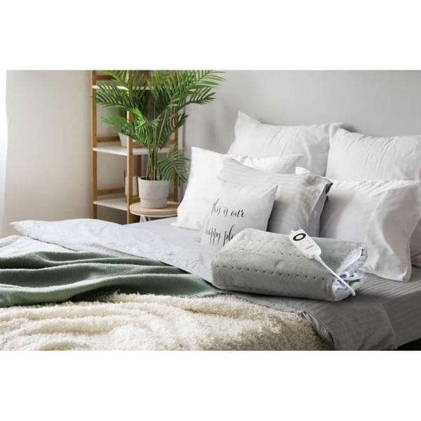 DOMO 1 hengen s�hk�s�ngynl�mmitin - 6 l�mp�tasoa - Flanellifleece - 150x80 cm - Harmaa