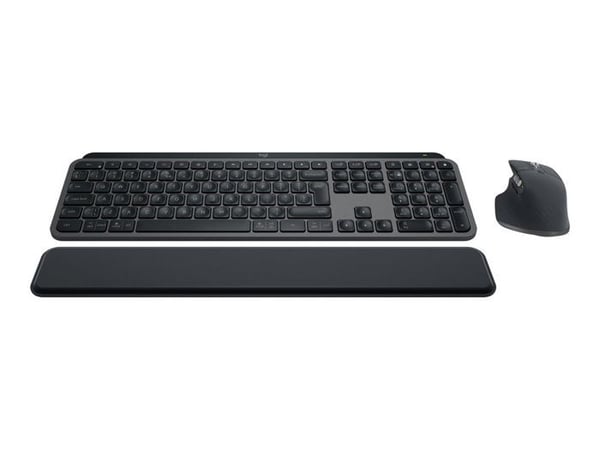 Tr�dl�st tastatur - LOGITECH - MX Keys S Combo - Bluetooth - Baggrundsbelyst - Lydl�se taster - Grafit