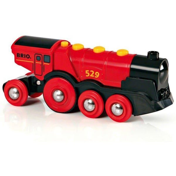 BRIO World - 33592 - Tehokas punainen veturi paristoilla - Puulelu