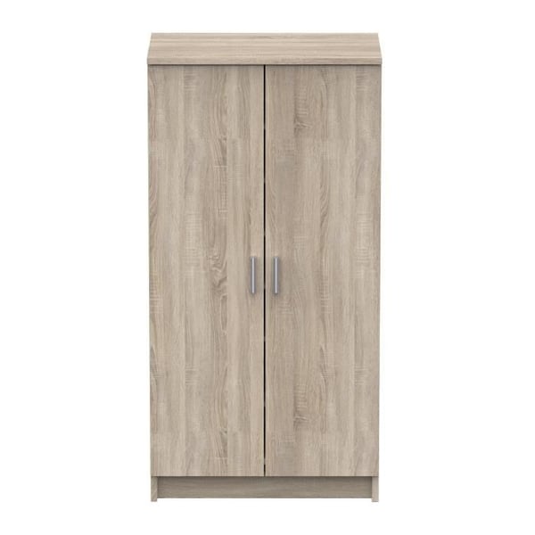 KENG�T Moderni tyyli kenk�kaappi harjatulla tammalla ja helmivalkoisella koristeella - L 54,6 cm